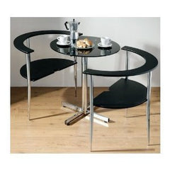 3pc BLACK LOVE DINING TABLE SET WITH 2 CHAIRS